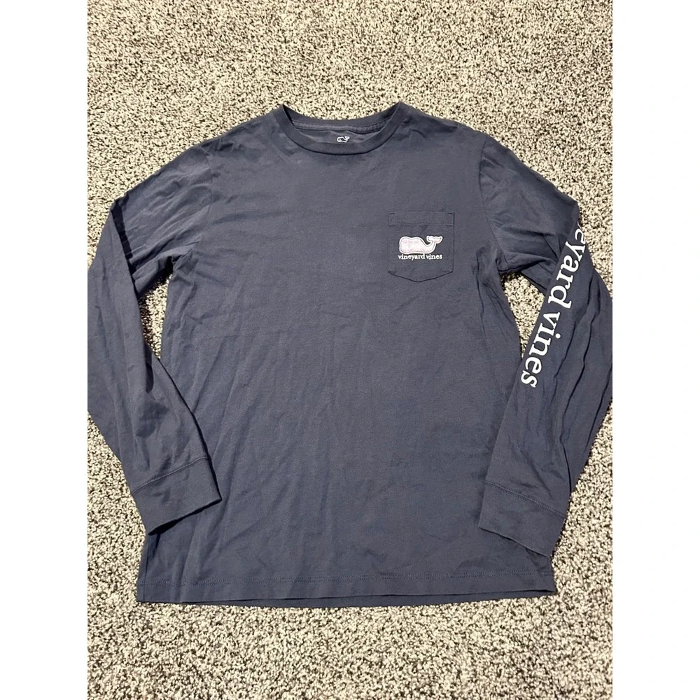 Kk38 Vineyard Vines Boys'‎ Long Sleeve Graphic Tee Shirt Size M (12-14) Whale